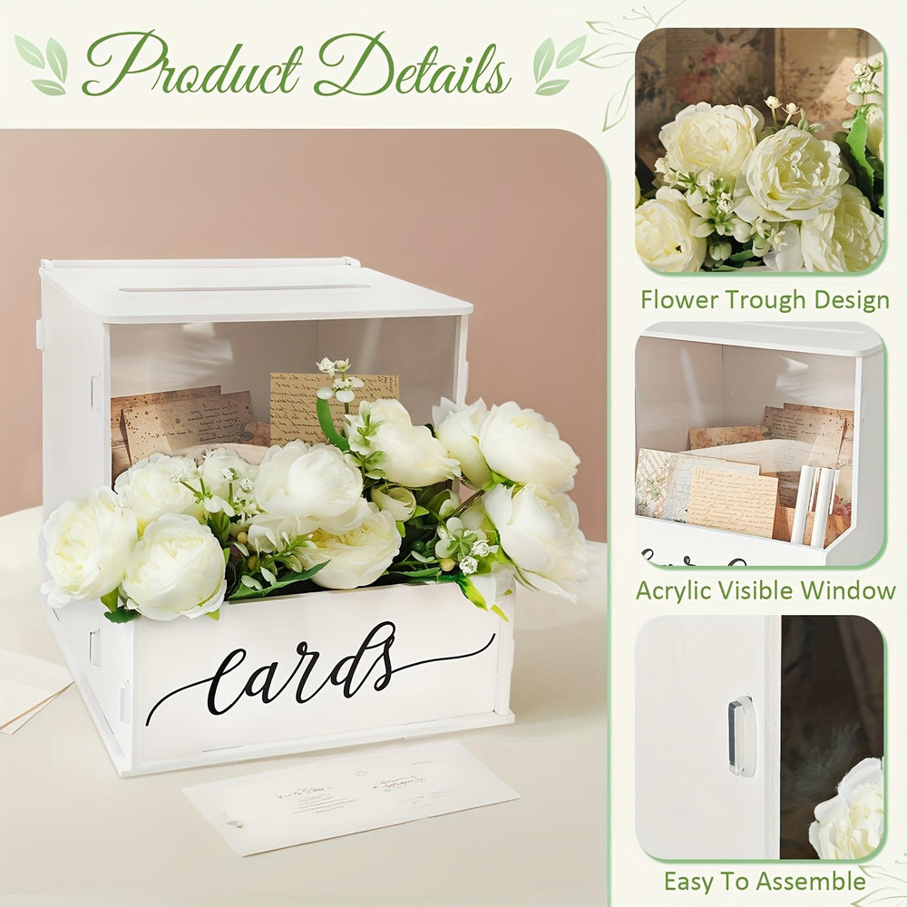 Elegant Lockable Card Box Wedding Reception Party Gift Box Decoration