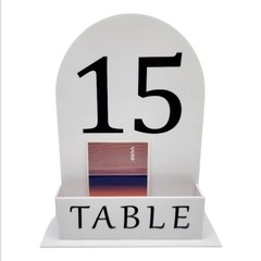 Wedding Table Numbers w/ Stands 1-15, 5×7 Acrylic Display White Arch w/ Menu Bay