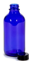 Vivaplex, 12, Cobalt Blue, 4 oz Glass Bottles, with Lids Blue