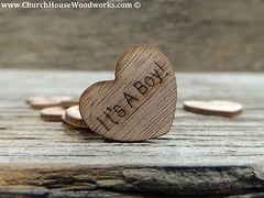 100 qty 1″ It’s A Boy! Wood Hearts Table Confetti Wooden Wedding Decor