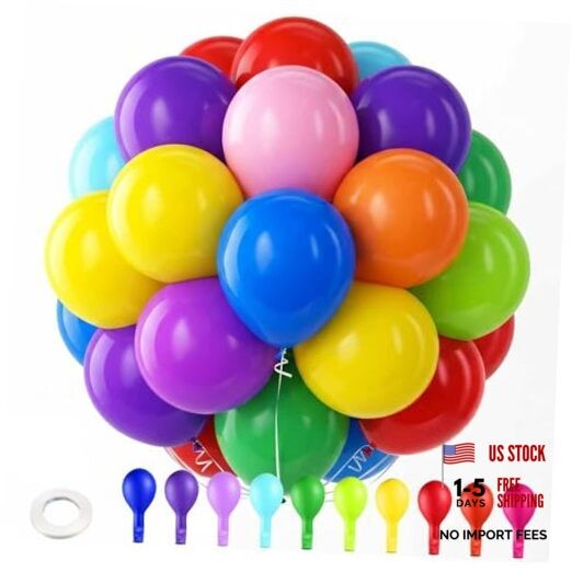 150 pcs Rainbow Latex Balloons Assorted color ballons, 5 inches Multi-color