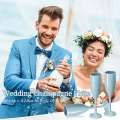 Acrylic Champagne Flutes Toasting Glasses Unbreakable Mimosa Bar 10 Blue