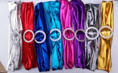 10 Metallic Spandex Chair Band for Folding Banquet Universal Chair Covers
