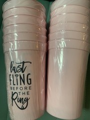 Pink Bridesmaids Gift Cups 6 Count Set of 2 Last Fling Before The Ring New