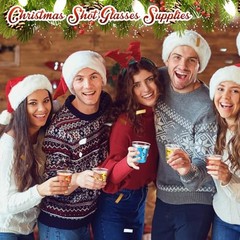 100 Pcs Disposable Christmas Shot Glasses – 2.87oz Plastic Clear Holiday