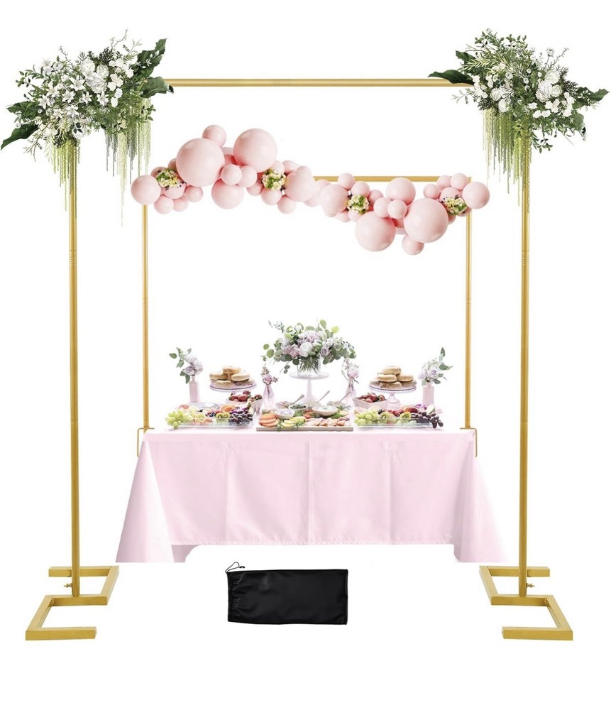 Gold Wedding Arch Backdrop Stand Metal Flower Frame Party Event Decoration OB