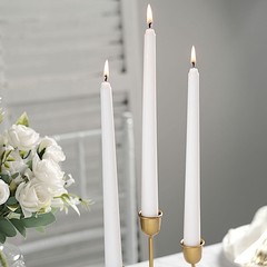 12 White Premium 10″ Taper Candles Unscented Dinner Party Wedding Decorations