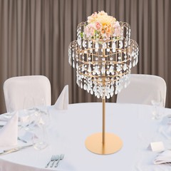 5 Tiers Crystal Flower Stand Luxury Gold Flower Stand Wedding Decor Flower Stand