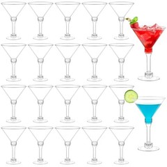 40 Pack Mini Plastic Martini Glasses – 5oz Disposable Cocktail Glasses Tall