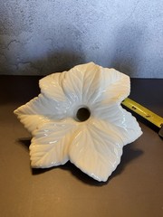 epergne bouquet holder white floral bridal flower stem vase, Signed
