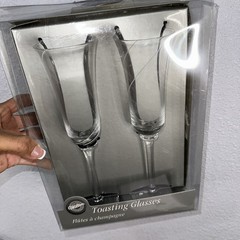 Wilton Toasting Glasses, Set Of 2 Fluted Wedding Champagne Glasses NEW