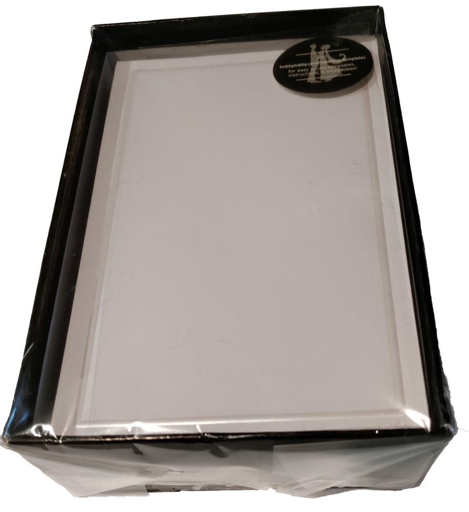 50 Studio His & Hers Pearl White Border Invitations & 50 Reply Cards w/Envelopes
