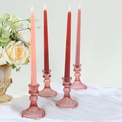 8 PINK 11″ tall LED Mixed Flameless Taper Candles Lights Wedding Centerpieces