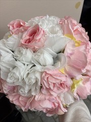 Luxurious Crystal White/Pink Flower Stand Wedding 13in Diameter No Stand Incl