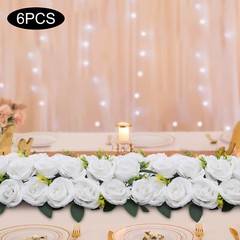 Wedding Dining Table Flower Centerpiece Artificial Rose Flower Arrangement 6Pcs