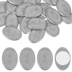 25 Pcs Wax Seal Stickers, Self Adhesive Rose Envelope Seal Stickers, Silver