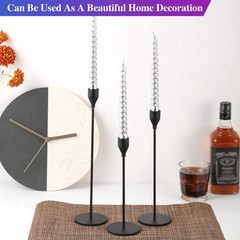 Anndason Set of 3 Black Candlestick Holders – S+M+L (3 Pcs/set),