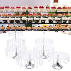 4*Cake Stand Set Round Metal Plates for Dessert Cupcake Candy Display DETACHABLE