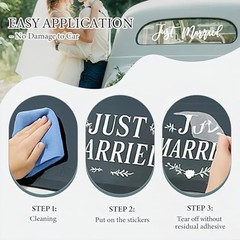 Just Married Car Decorations Kit for Wedding | Honeymoon Send Off Decor with