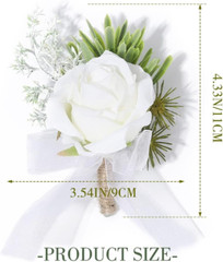 Wedding Rose Boutonniere White Groom Flower Men’s Boutineer Prom Buttonholes …