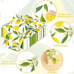 50PCS Lemon Guest Towels Lemon Yellow Citrus Fruit Hand Napkins Paper Napkin Han