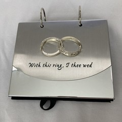 Malden Photo Album Silver Tone 4×6 Wedding Flip Display ~ With This Ring