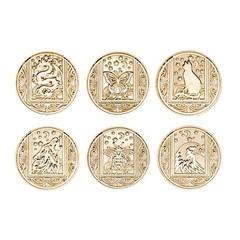 SWANGSA Wax Seal Stamp Set, Vintage 6 Pieces Sealing Wax Stamp Heads and 1 Wo…