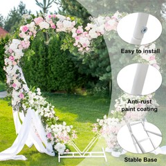 Heavy Duty Heart Wedding Arch Dual Support Flower Balloon Backdrop Stand Decor