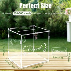 Clear Card Boxes with Lock – Gift Card Box Money Box Holder for Reception Ann…