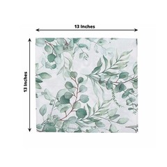 20 White 13×13 in Dinner Paper Napkins 13″ x (Set of 20), Green and
