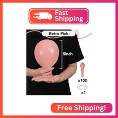 Retro Pink Balloons, 100 Packs 5 Inch Dusty Pink Latex Balloons, Small Blush Pin