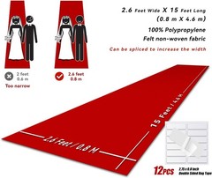 Red Carpet Runner for Party 2.6X15 ft 130 GSM Felt Non-Woven Fabric Hollyw