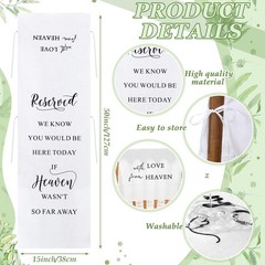 HunnmingRe Reserved Wedding Chair Sign Banner Loving Memory Linen, White