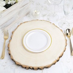 Plastic WHITE with Gold Rim 6″ PLATES Disposable Party Wedding WHOLESALE