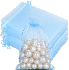 50Pcs Organza Bags – 4X6 Inch White Wedding Favor & Jewelry Pouches with Drawstr