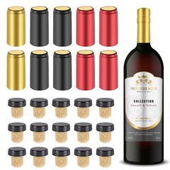 Wine Sealer for Bottles – 60 pcs PVC Heat Shrink Capsules and Corks