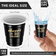 100 Pcs Cheers to 30 40 50 60 70 Years Shot Glasses 2 oz Disposable 30 Years