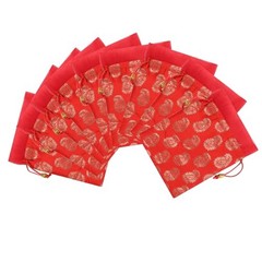 Drawstring Bags Traditional Indian Handcrafted 9×7 inches Paisley (9 Pcs) Red