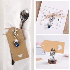 Pack of 20 Wedding Guardian Angel Favours + Organza Bags + Kraft Paper An…