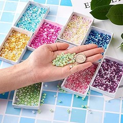 9 Bags Undrilled Resin Beads – 9 Colors – No Hole Round Imitation Pearl 2.55mm