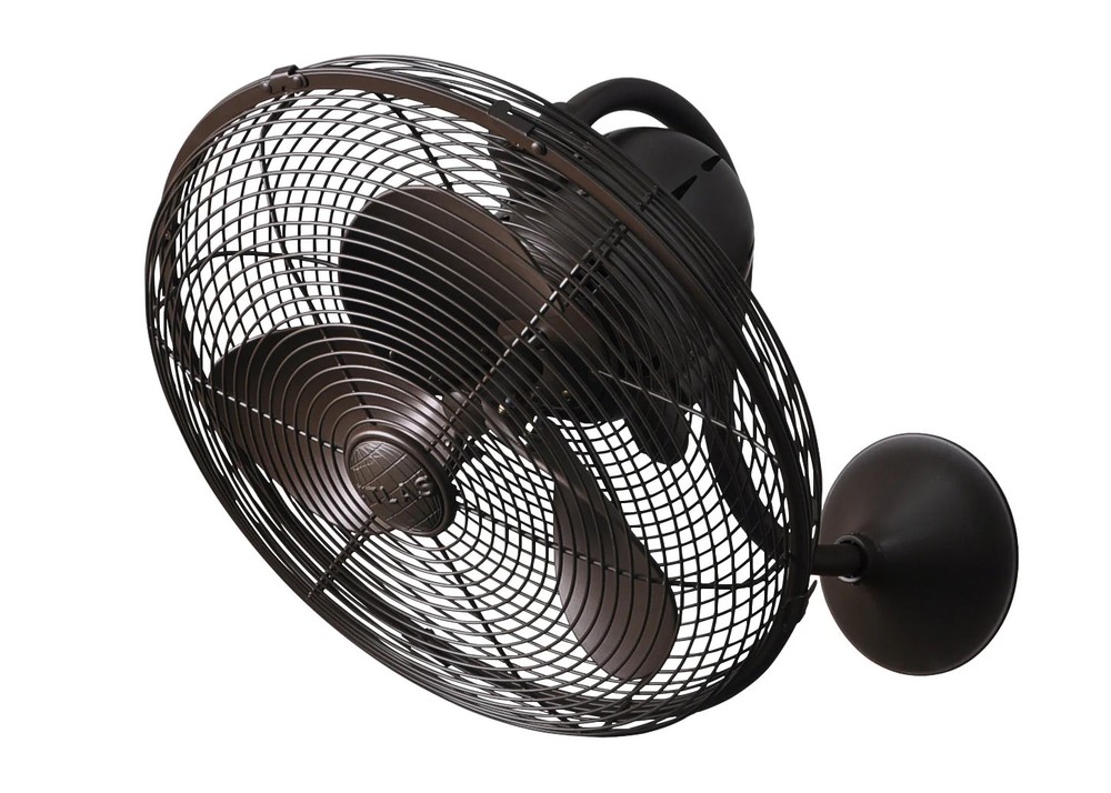 Matthews Fan LL-TB Laura 90° oscillating 3-speed wall fan in textured bronzed fi