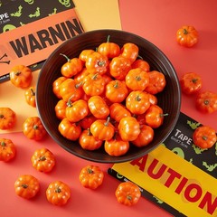 WILLBOND 50 Pieces Orange Artificial Mini Pumpkins Fall Harvest Fake