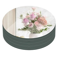 VASUHOME 12″ Round Mirror Centerpieces for Tables, Glass 12*12inch,