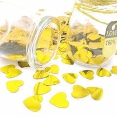 Heart Confetti Valentine’s Day Table Confetti Metallic Foil for Gold Heart