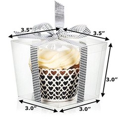Box Clear Food Grade PET Party Favor Boxes Pre-Folded Cubes 25 units 3×3.5×3 in