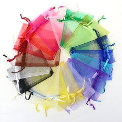 100Pcs 5 Size Organza Bag Sheer Bags Jewellery Wedding Candy Packaging Gift