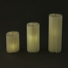 3-piece Foldable Paper Column Display Stands W/ Lights For Graduation/birthday