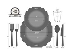 » OCCASIONS » 320 Piece set (40 Guests)-Heavyweight Wedding Party Disposable …