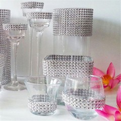 10Yards 8Rows Diamond Mesh Wrap Roll Rhinestone Crystal Ribbons Party Decoration