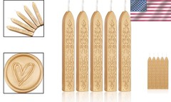 Elegant 5 Pcs Light Gold Sealing Wax Sticks with Wicks for Signatures & Crafts